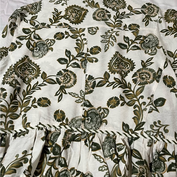 Entro Floral Print Peplum Blouse Fun Contemporary Casual New Fall Colors - Picture 4 of 5